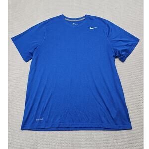 Nike Shirt Mens XL Blue Dri Fit Performance Short Sleeve